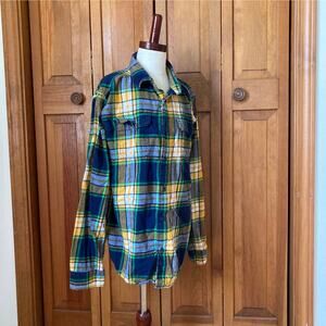 Wonder Nation Boys Flannel Plaid Buttondown, Size XXL